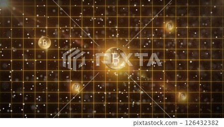 Image of digital data processing over dna strand spinning 126432382