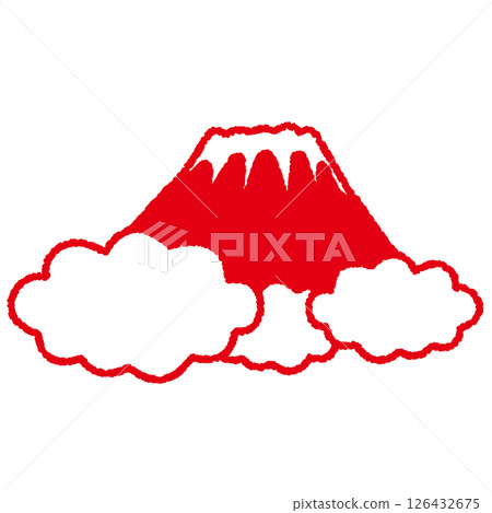 Stamp-style illustration of Mt. Fuji Stamp-style illustration of Mt. Fuji 126432675