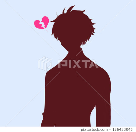 西裝外套學生破碎的心剪影 126433045