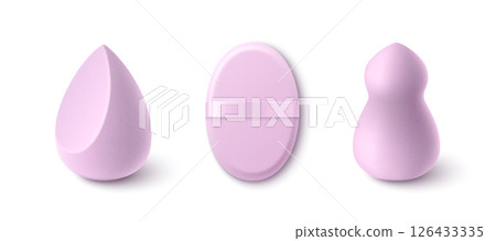Makeup sponge blender set in pastel pink 126433335