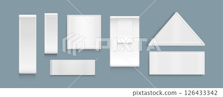 Set of blank white clothing labels 126433342