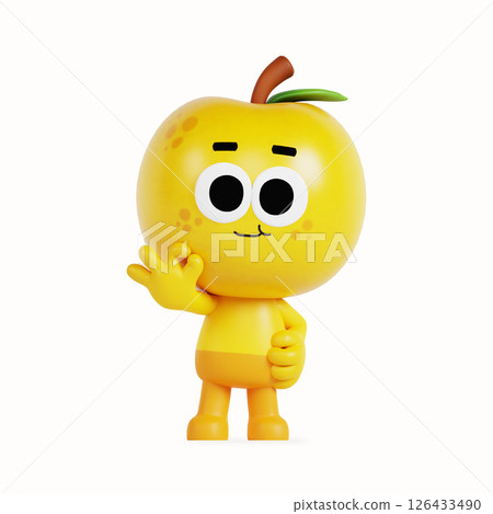 Cute anthropomorphic local specialty pear character 126433490