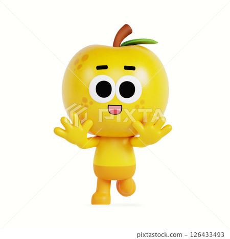 Cute anthropomorphic local specialty pear character 126433493