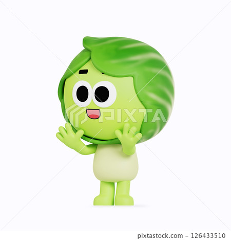 Cute anthropomorphic local specialty cabbage character Cute anthropomorphic local specialty cabbage character 126433510