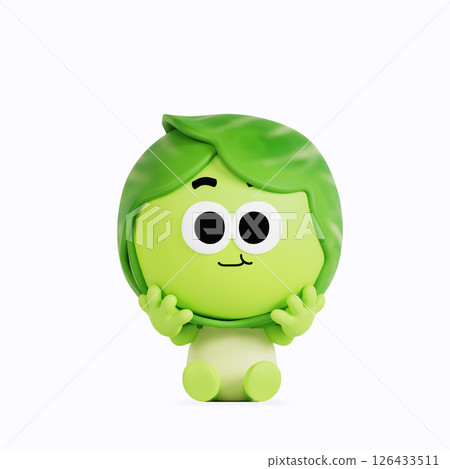 Cute anthropomorphic local specialty cabbage character Cute anthropomorphic local specialty cabbage character 126433511