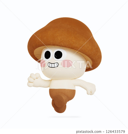 Cute anthropomorphic local specialty mushroom character 126433579