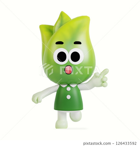 Cute anthropomorphic local specialty green onion character 126433592