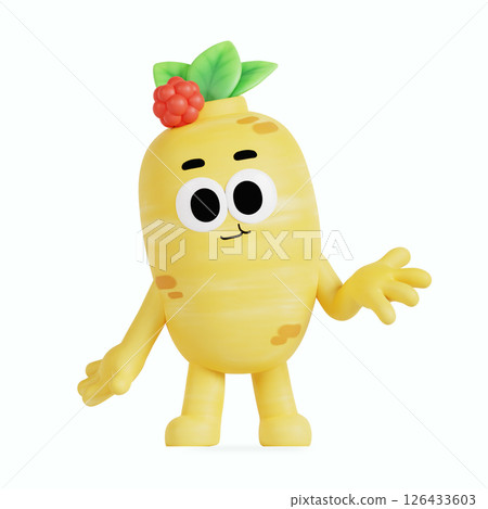 Cute anthropomorphic local specialty ginseng character 126433603