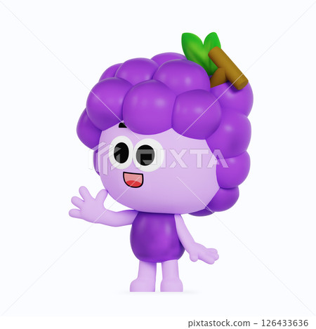 Cute anthropomorphic local specialty grape character 126433636