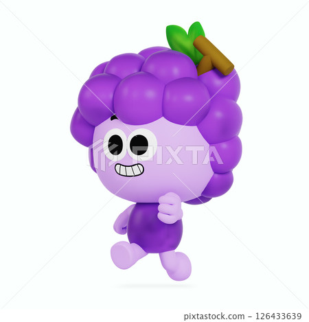 Cute anthropomorphic local specialty grape character 126433639