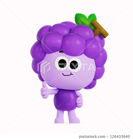 Cute anthropomorphic local specialty grape character 126433640