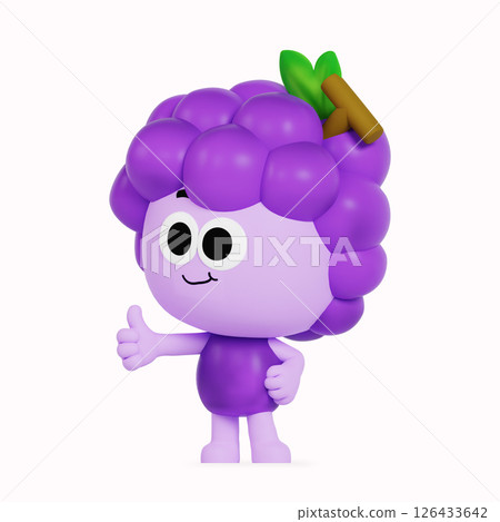Cute anthropomorphic local specialty grape character 126433642