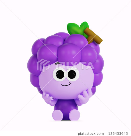 Cute anthropomorphic local specialty grape character 126433643
