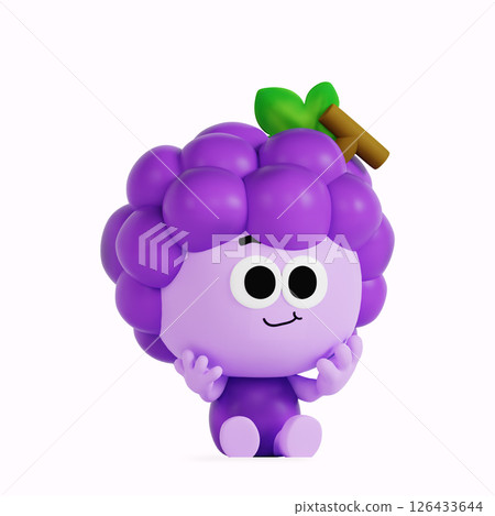 Cute anthropomorphic local specialty grape character 126433644