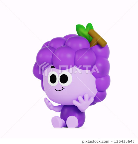 Cute anthropomorphic local specialty grape character 126433645