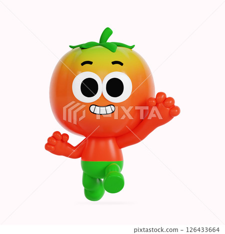 Cute local specialty tomato character 126433664