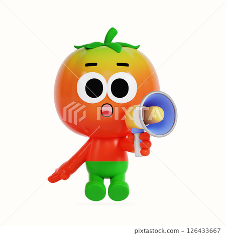 Cute local specialty tomato character 126433667