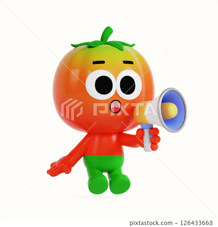 Cute local specialty tomato character 126433668