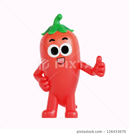 Cute local specialty pepper character 126433670