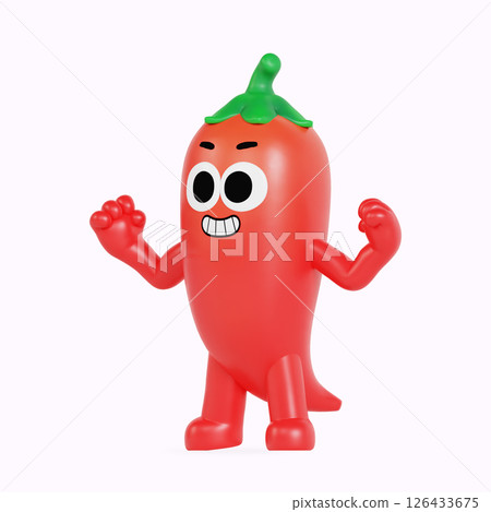 Cute local specialty pepper character 126433675