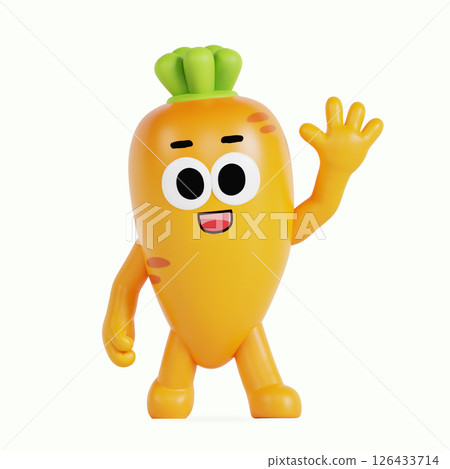 Cute local specialty carrot character 126433714