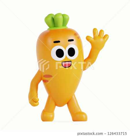 Cute local specialty carrot character 126433715