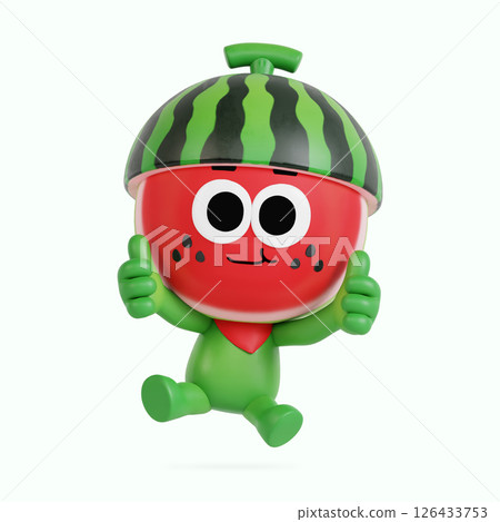 Cute local specialty watermelon character 126433753