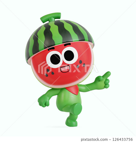 Cute local specialty watermelon character 126433756