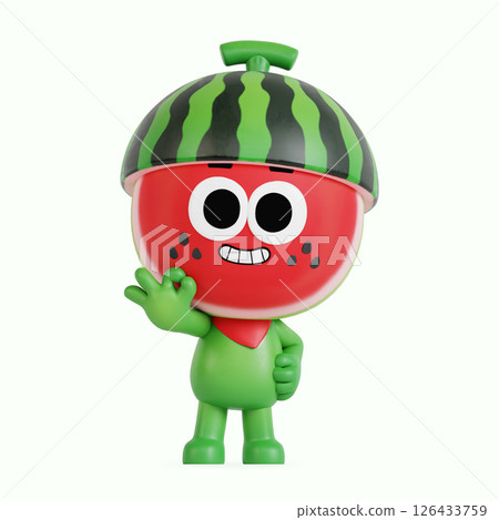 Cute local specialty watermelon character 126433759