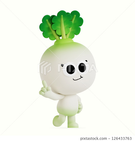 Cute local specialty radish character 126433763