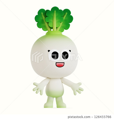 Cute local specialty radish character 126433766