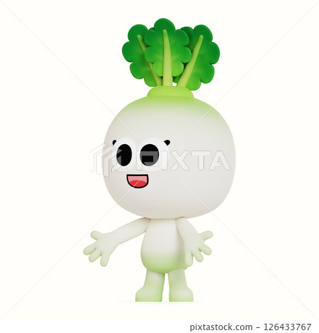 Cute local specialty radish character 126433767
