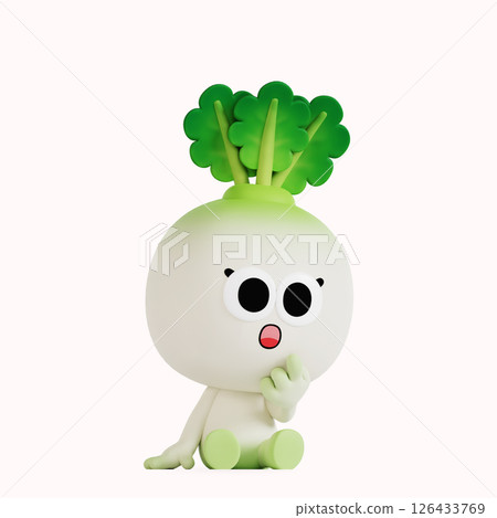 Cute local specialty radish character 126433769