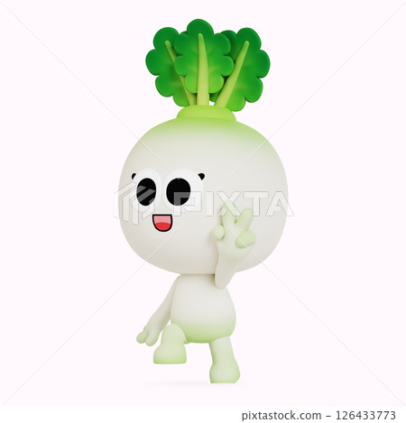 Cute local specialty radish character 126433773