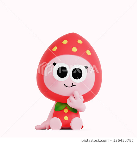 Cute local specialty strawberry character 126433795
