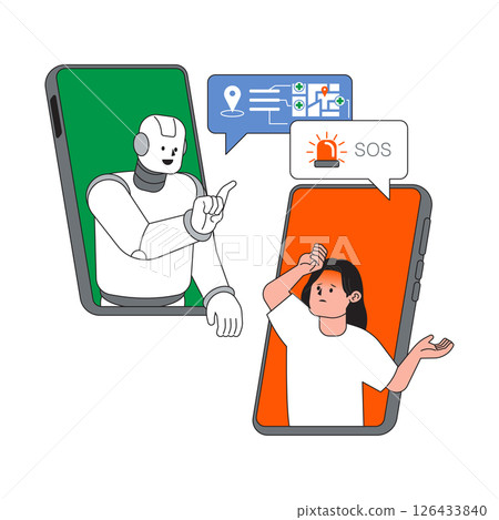 A robot that helps people in trouble in a digital environment A robot that helps people in trouble in a digital environment 126433840