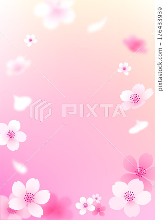 Shopping event banner with fluttering cherry blossoms Shopping event banner with fluttering cherry blossoms 126433939