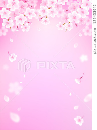 Shopping event banner with fluttering cherry blossoms Shopping event banner with fluttering cherry blossoms 126433942