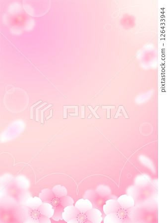 Shopping event banner with fluttering cherry blossoms 126433944