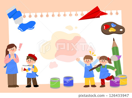 Cute children engaging in creative art activities 126433947