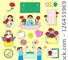 A collection of icons with messages commemorating Teacher's Day 126433969