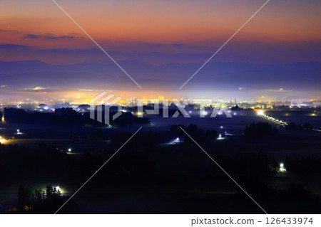 Hanamaki City, Iwate Prefecture Morning rural scenery 126433974