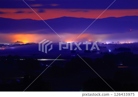 Hanamaki City, Iwate Prefecture Morning rural scenery 126433975