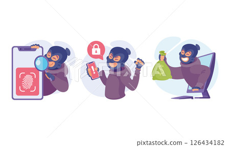 A Cyber Thief Actively Engaging in Various Digital Crimes and Theft Activities Online A Cyber Thief Actively Engaging in Various Digital Crimes and Theft Activities Online 126434182