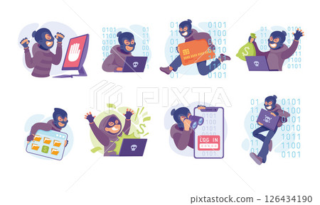 Illustrations for Raising Awareness Around Digital Theft and Cybersecurity Issues Illustrations for Raising Awareness Around Digital Theft and Cybersecurity Issues 126434190