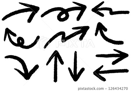 簡單的手繪箭頭設定向量 126434270