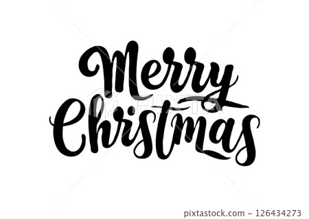 Lettering Merry Christmas on a white background. Vector illustration. Scene is festive and joyful Lettering Merry Christmas on a white background. Vector illustration. Scene is festive and joyful 126434273