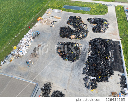 Aerial view of industrial waste processing plant Aerial view of industrial waste processing plant 126434665