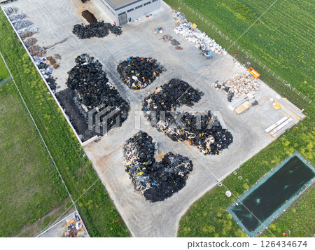 Aerial view of industrial waste processing plant Aerial view of industrial waste processing plant 126434674