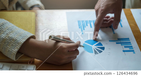 Close up Business people meeting to discuss the situation on the market. Business Financial Concept 126434696
